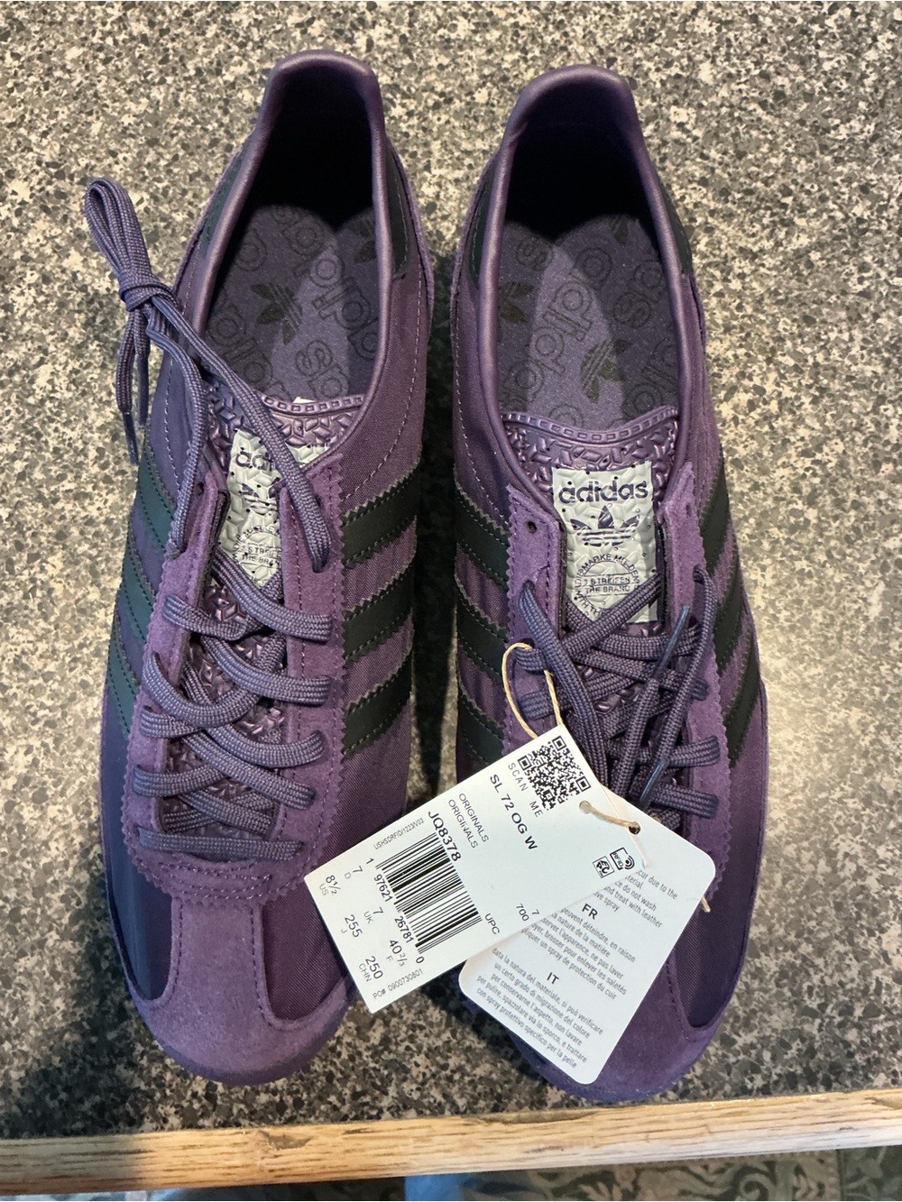 adidas SL 72 Women’s Purple and Black Classic Sneakers size 8.5 no box